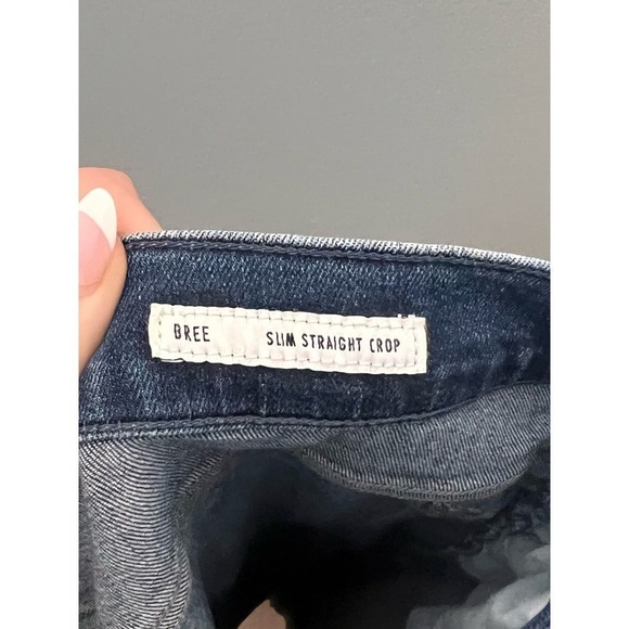 Edwin Bree Slim Fit Cut Raw Hem Straight Leg Crop Jeans in Deja Blue Women's 26 - Picture 10 of 10